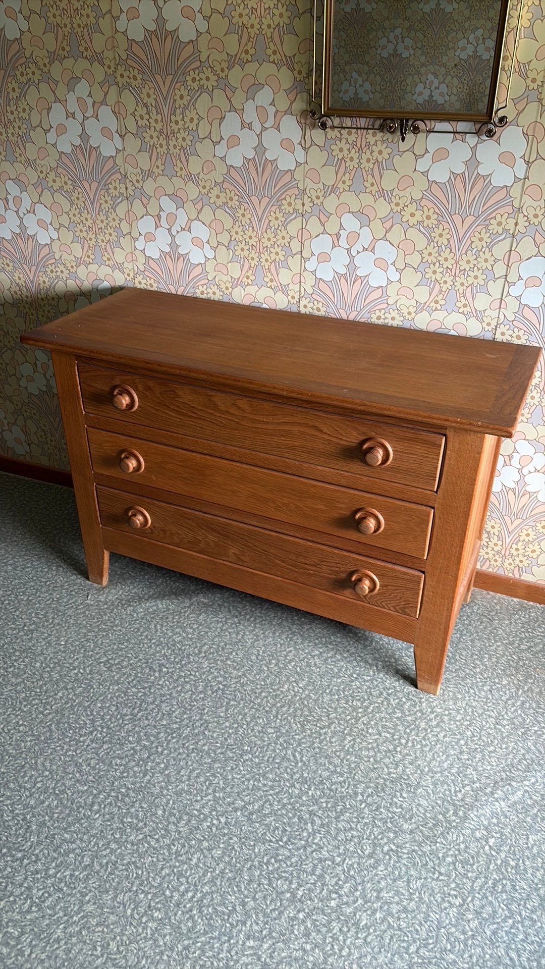 Commode en chêne à 3 tiroirs, Enlèvement, Comme neuf, Chêne