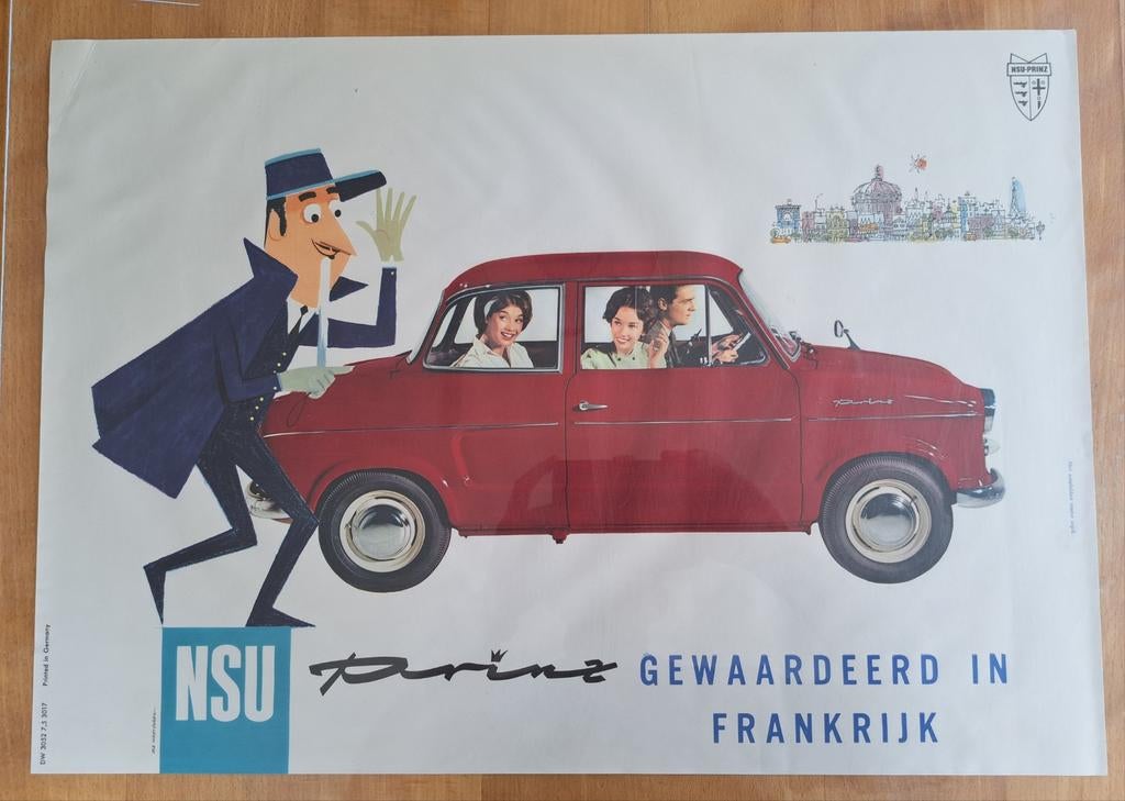 NSU Prinz - Affiche publicitaire originale -, Enlèvement ou Envoi