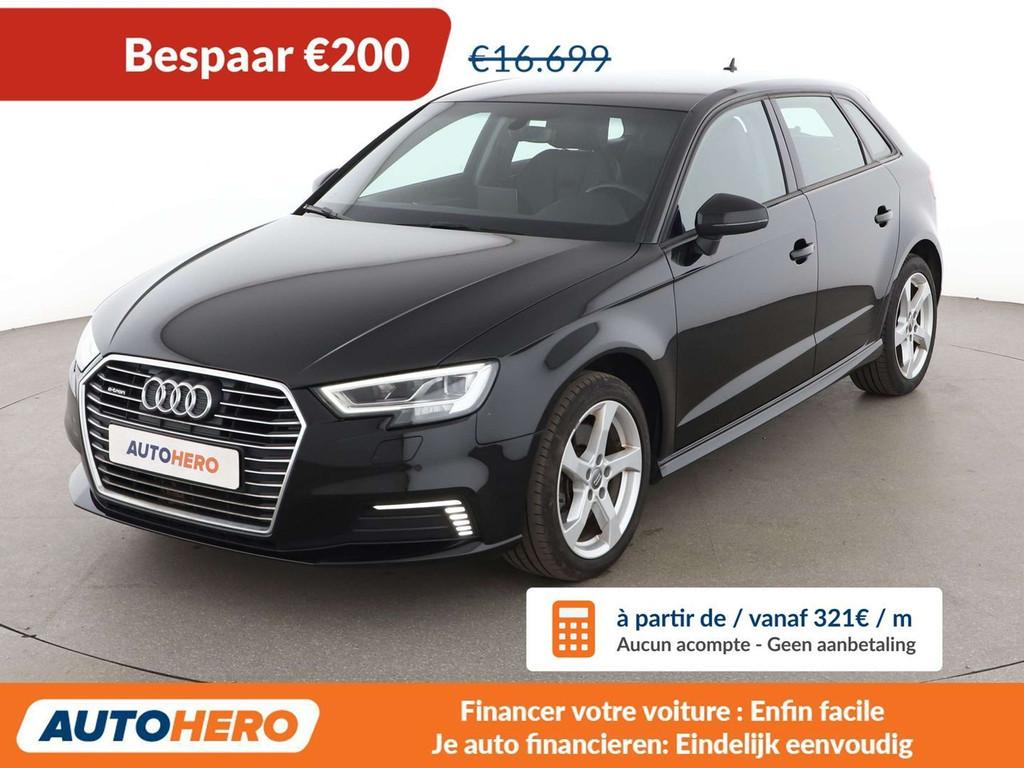 Audi A3 40 e-tron sport (bj 2020, automaat), Auto's, Gebruikt, Zwart, Leder, 1395 cc