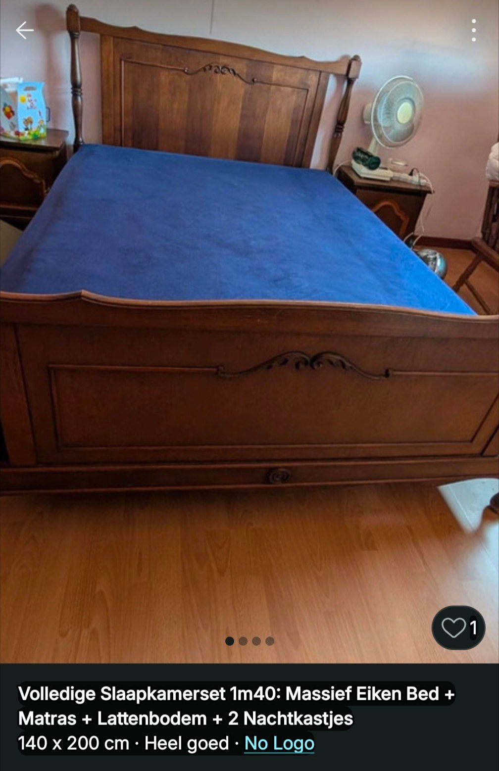 Ensemble de chambre complète 1m40 : lit en chêne massif + ma, Maison & Meubles, Chambre à coucher | Chambres à coucher complètes