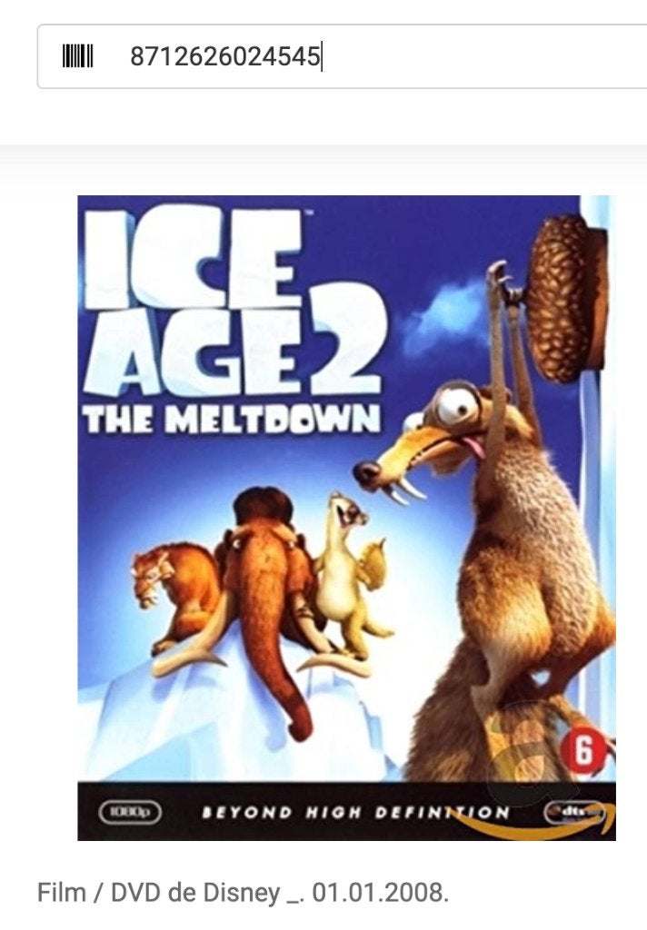 Disney Ice Age 2 Blu-ray-dvd, Cd's en Dvd's, Animatie, Amerikaans, Nederlands, Ophalen of Verzenden