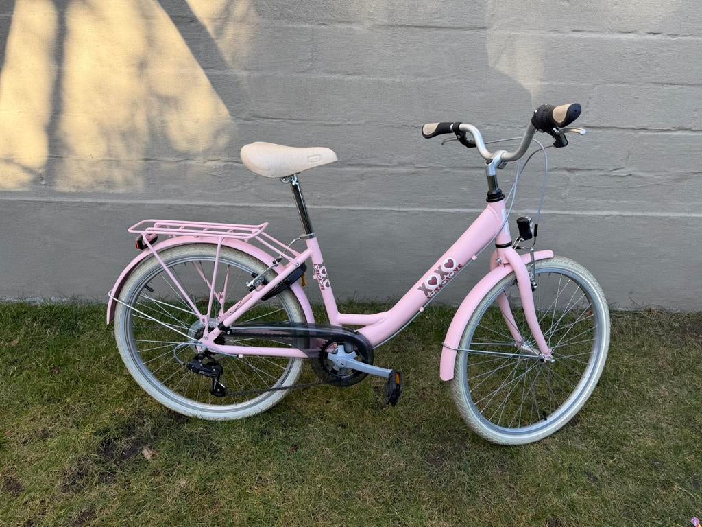 Meisjes fiets 24” roze als nieuw (bike fun), Ophalen, Zo goed als nieuw