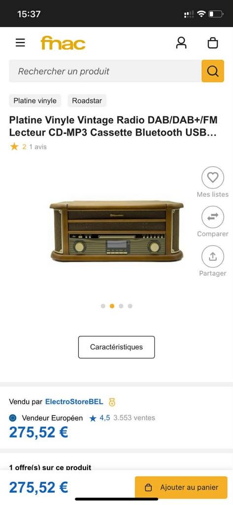 Platenspeler met draaitafel als nieuw