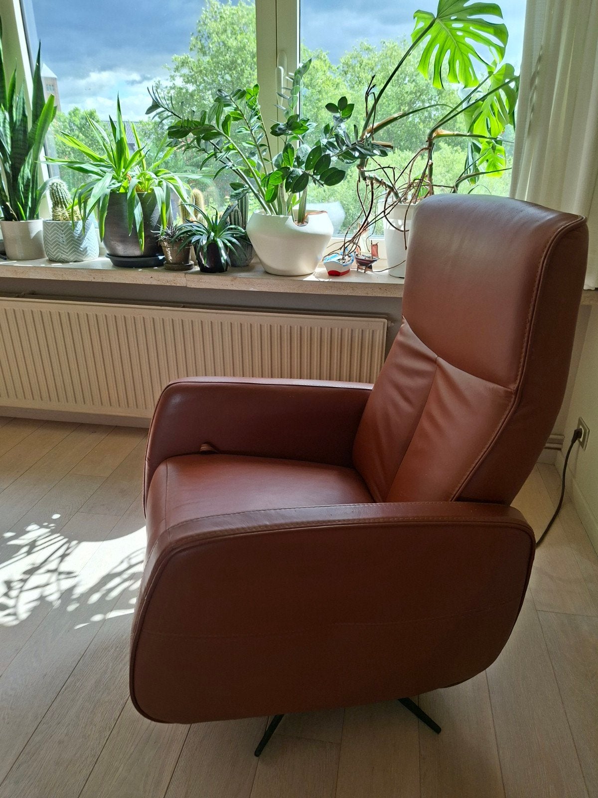 Relax leer cognac kleur, Ophalen, Leer