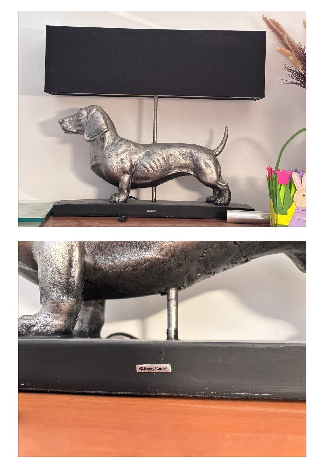 Happy-House Luxe Teckel / Dachshund Lamp, 49 cm, Vintage, Enlèvement ou Envoi, Textile