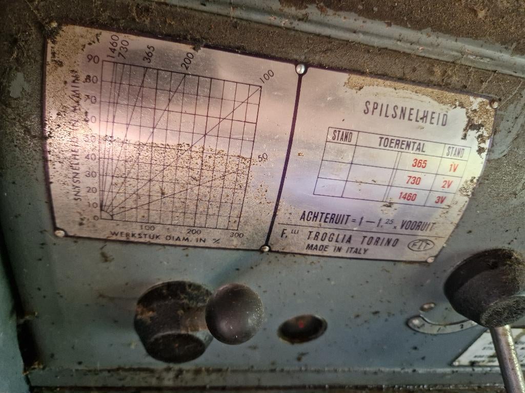 Draaibank Troglia, Bricolage & Construction, Tours, Utilisé, Tour à métaux, 1000 mm ou plus, Enlèvement