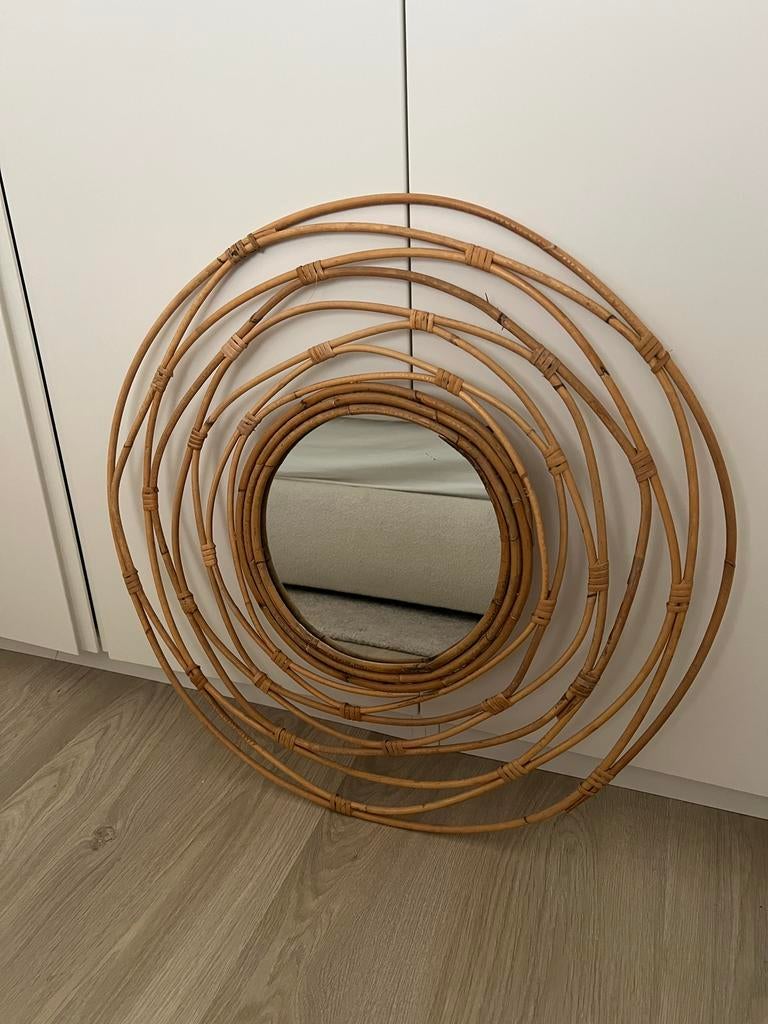 Spiegel boho modern, Huis en Inrichting, Woonaccessoires | Spiegels, Ophalen, Rond, Zo goed als nieuw, 75 tot 100 cm