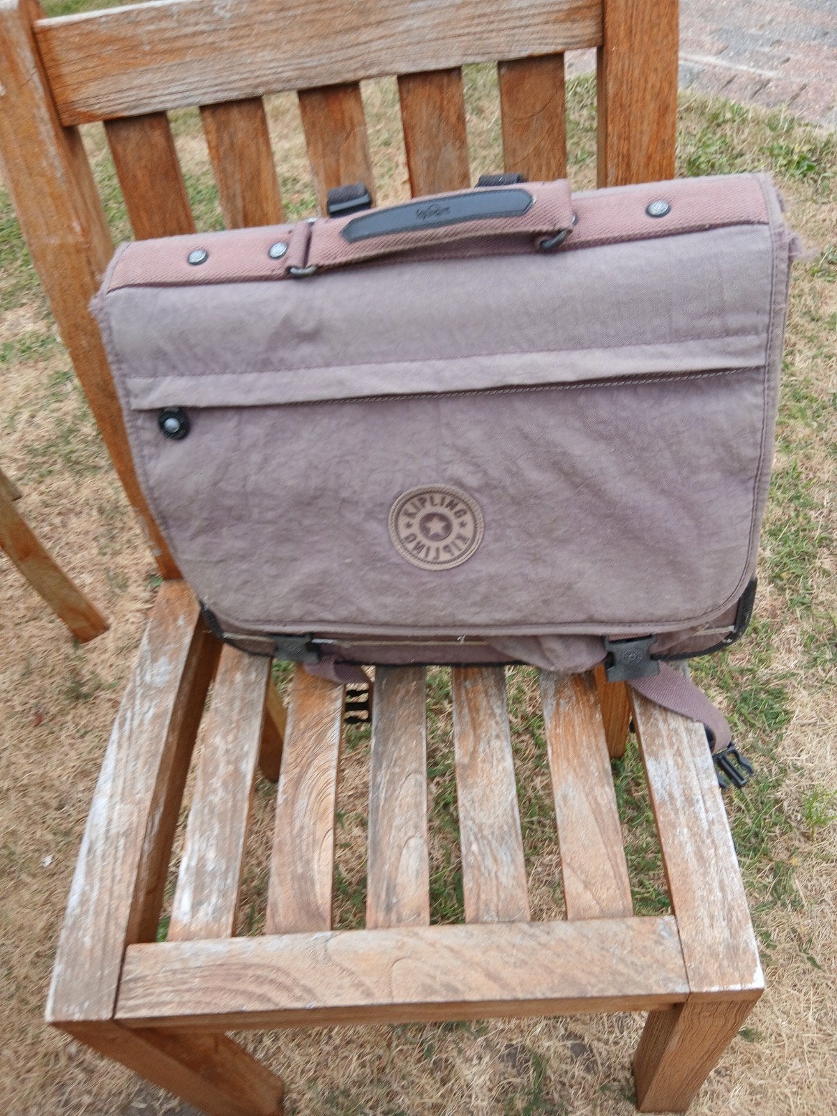 sacoche Kipling de couleur marron avec 2 poches, 30 à 40 cm, Brun, Enlèvement, Utilisé
