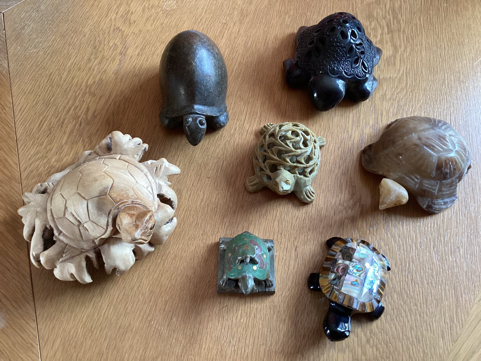 Collectie van 7 schildpadjes, Collections, Collections Animaux, Enlèvement ou Envoi, Comme neuf, Autres, Statue ou Figurine