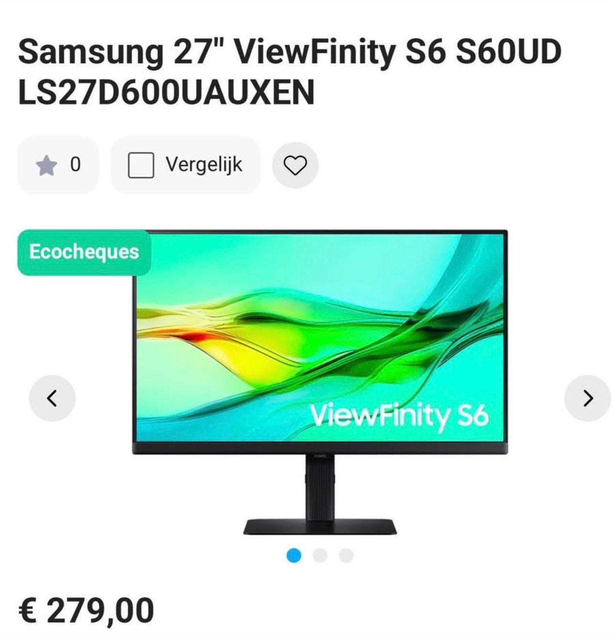 Samsung 27” ViewFinity s6, Computers en Software, Monitoren, Ophalen, Zo goed als nieuw