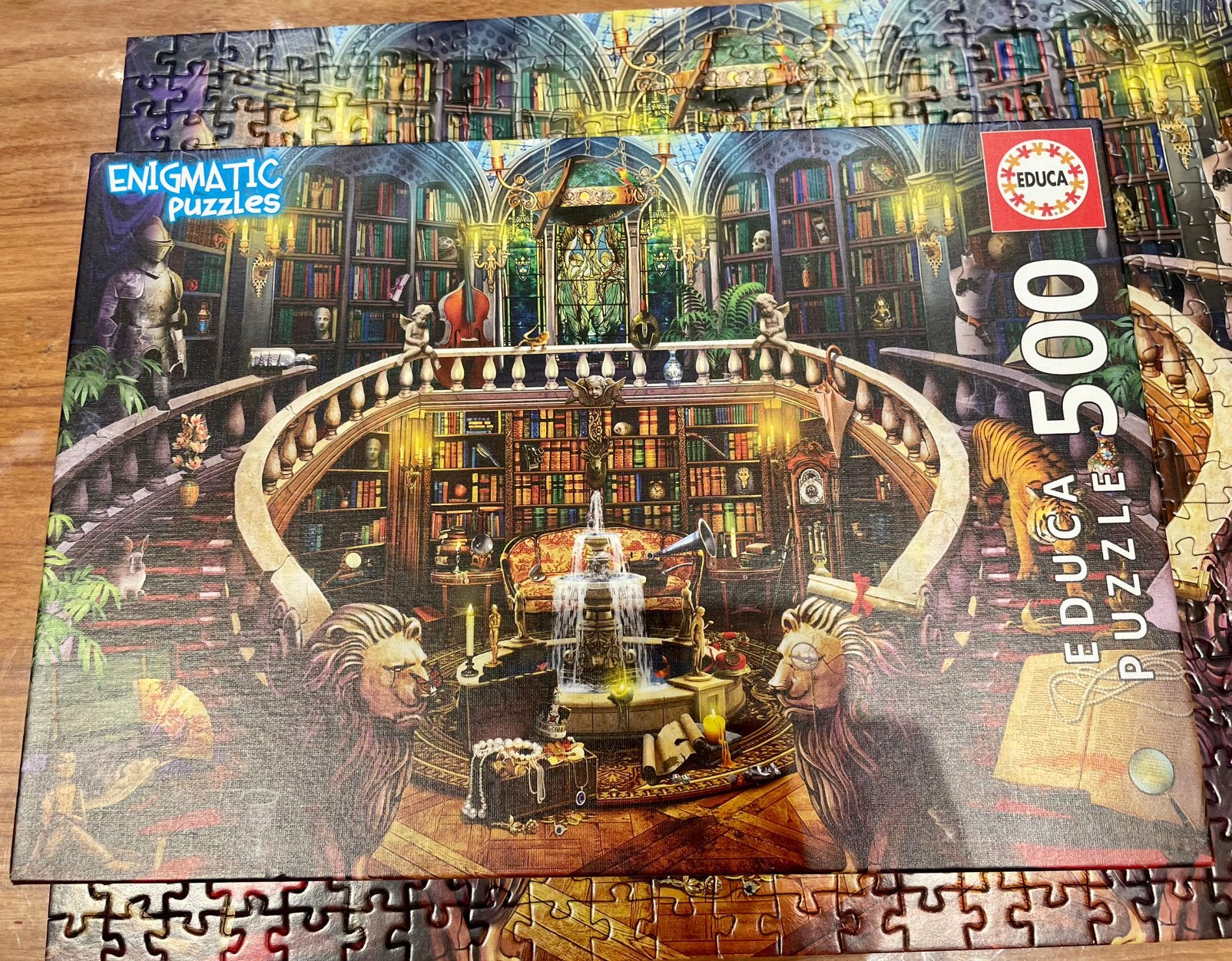 Educa Enigmatic puzzel 500 stukjes Oude bibliotheek, Ophalen of Verzenden, 500 t/m 1500 stukjes, Zo goed als nieuw, Legpuzzel