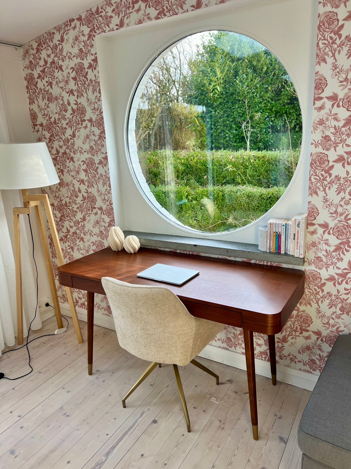 Bureau NV Gallery en noyer, Enlèvement, Comme neuf, Doré, Bois