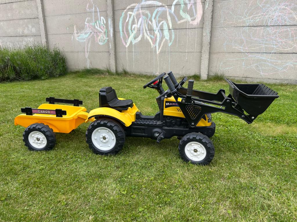 Kinder tractor met graafarm, Ophalen, Gebruikt, Overige merken, Met kar of aanhanger
