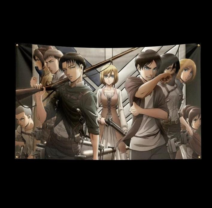 Grote vlaggen Attack on Titan (150x90cm), Ophalen of Verzenden, Nieuw