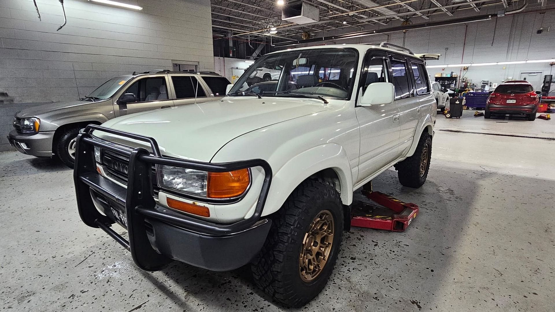 Toyota Land Cruiser 4.0L 1992 FJ80 (7 Zitplaatsen & Roestvri, Auto's, Automaat, Wit, Bedrijf, Grijs