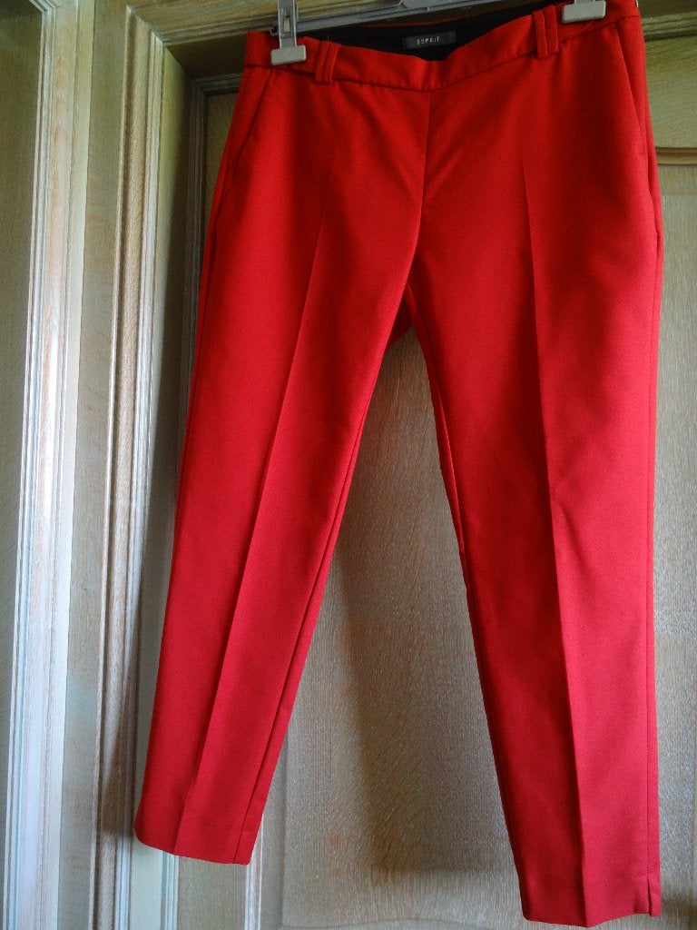 BROEK "ESPRIT" ROOD MAAT F42, Kleding | Dames, Broeken en Pantalons, Maat 42/44 (L), Ophalen of Verzenden, Zo goed als nieuw, Lang