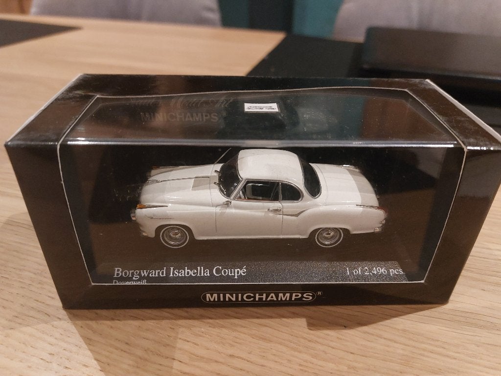 Minichamps Borgward Isabella coupé cabriolet de 1959 White 1, Ophalen, Nieuw, Auto, MiniChamps