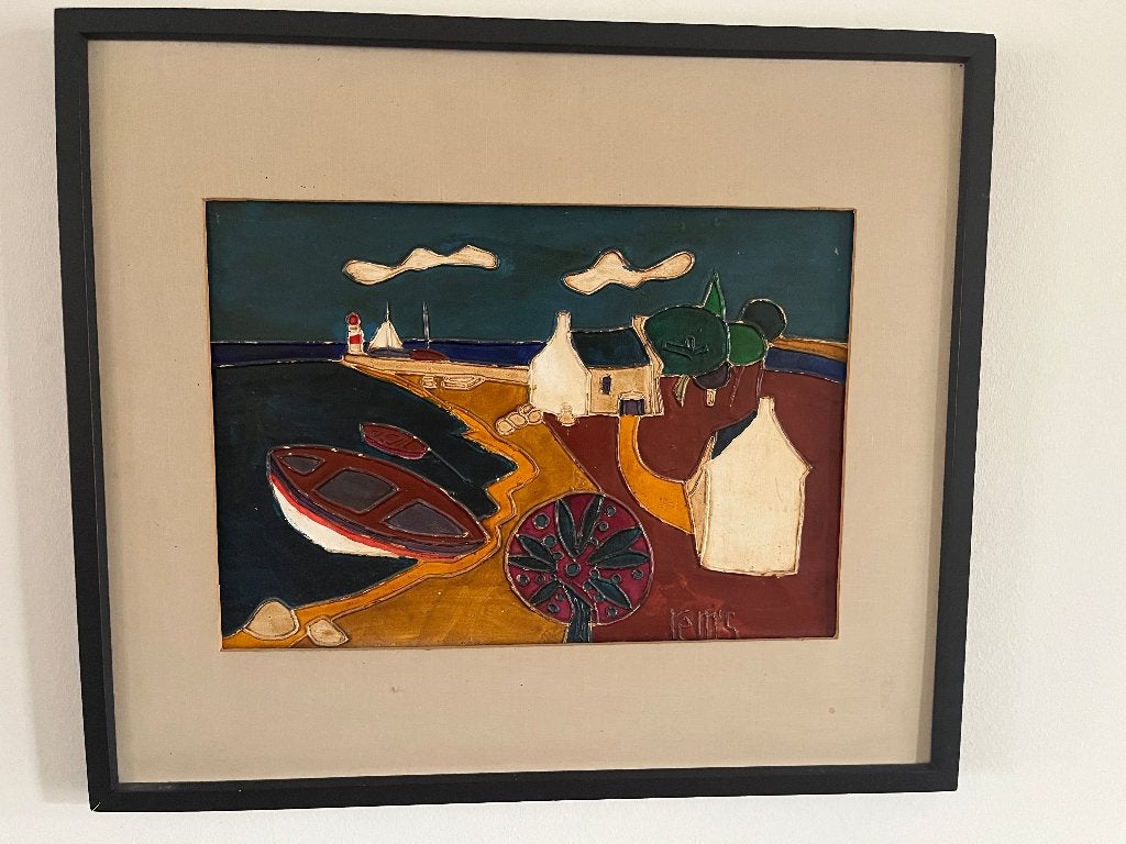 modernistisch werk van kunstschilder R. Coninckx, Antiquités & Art, Art | Peinture | Classique, Peinture à l'huile, Paysage, Expressionniste