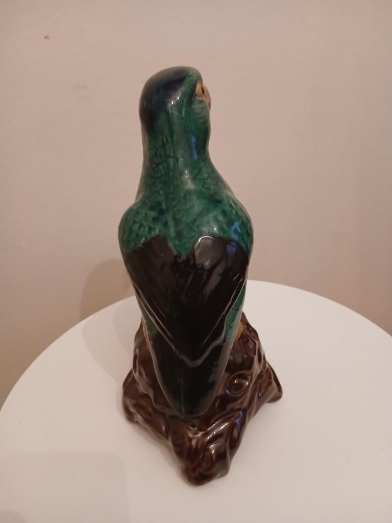 Statuette Perroquet Vintage en Céramique Craquelée, Animaux & Accessoires, Perroquet