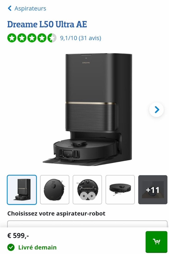 Dreame L50 Ultra AE, Enlèvement, Neuf, Aspirateur robot, Dreame
