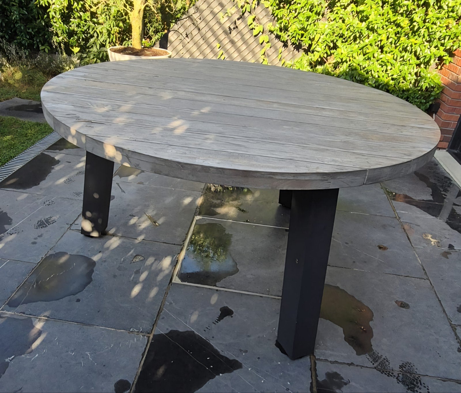 Tuintafel, Ophalen, Gebruikt, Rond, Aluminium
