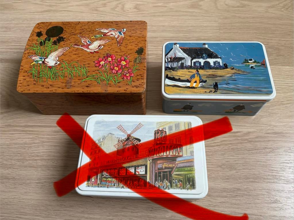 3 oude blikken dozen, Verzamelen, Ophalen, Zo goed als nieuw