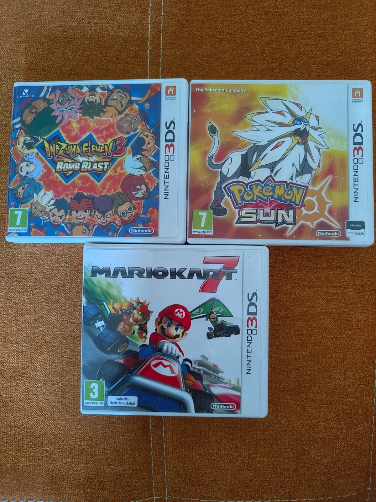 Nintendo 3DS games, Mario kart 7,Pokémon Sun, Inazuma Eleven, Games en Spelcomputers, Games | Nintendo 2DS en 3DS, Ophalen of Verzenden
