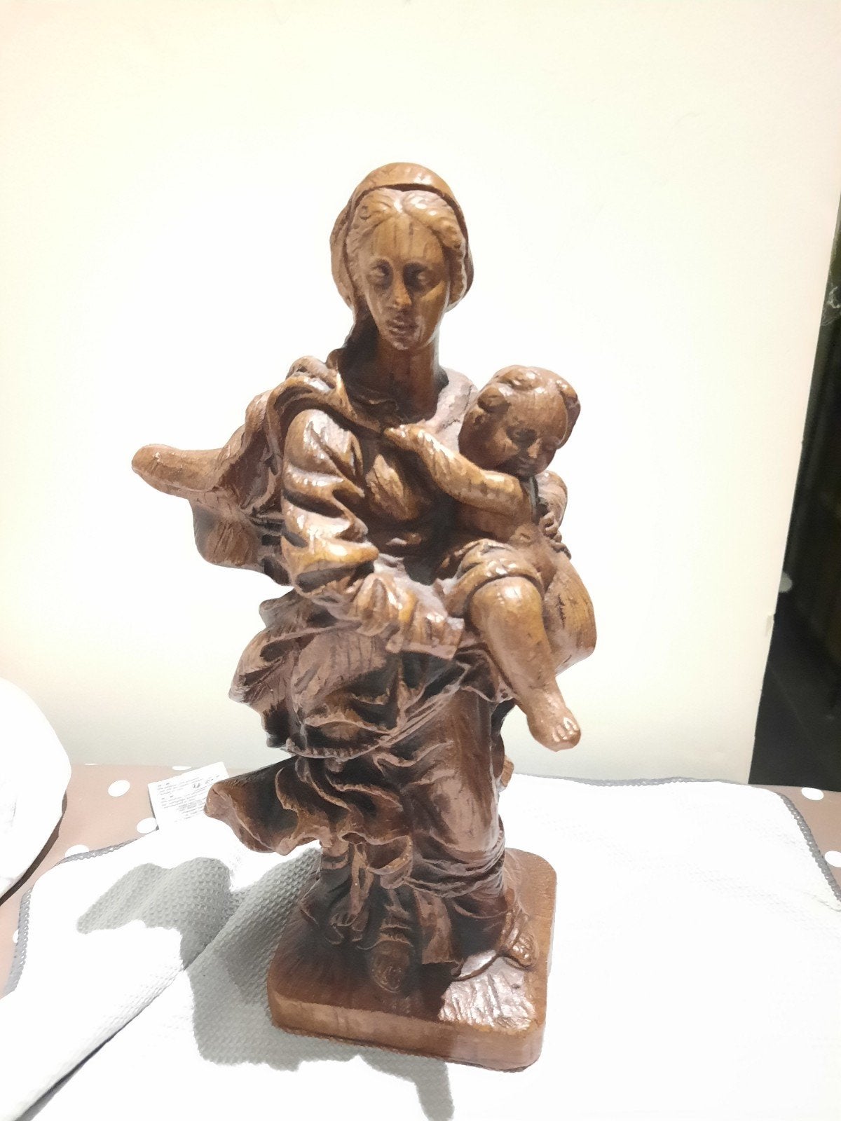 lieve vrouw /met kind vintage, Antiek en Kunst, Ophalen of Verzenden, Beeld, Vrouw