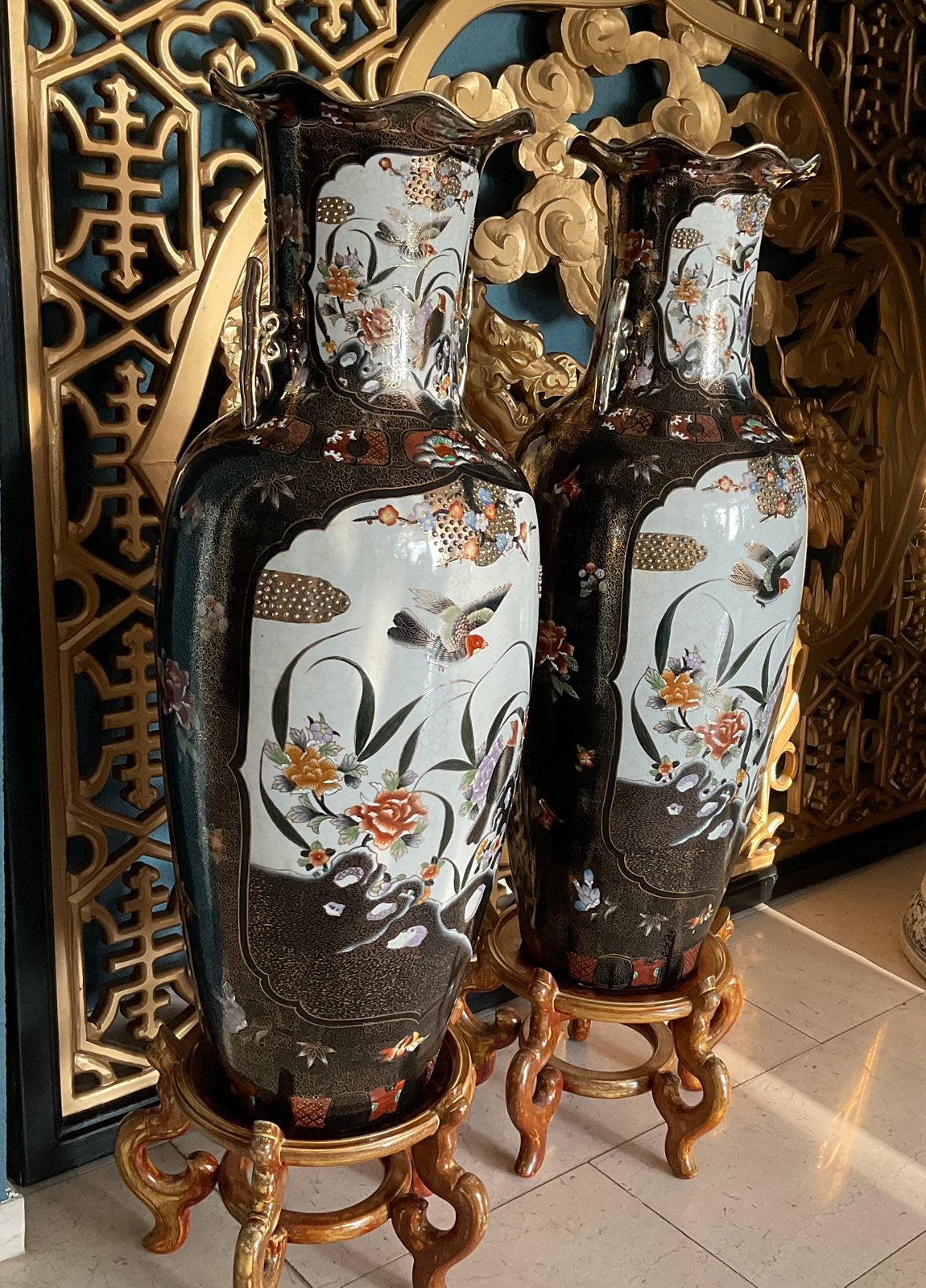 Chinees porselein set grote Chinese vazen 70cm Oosters Japan, Antiek en Kunst, Antiek | Vazen, Ophalen