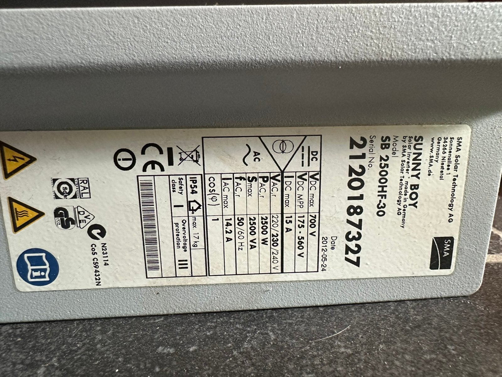 Sunny boy omvormer 2500w, Ophalen, Gebruikt