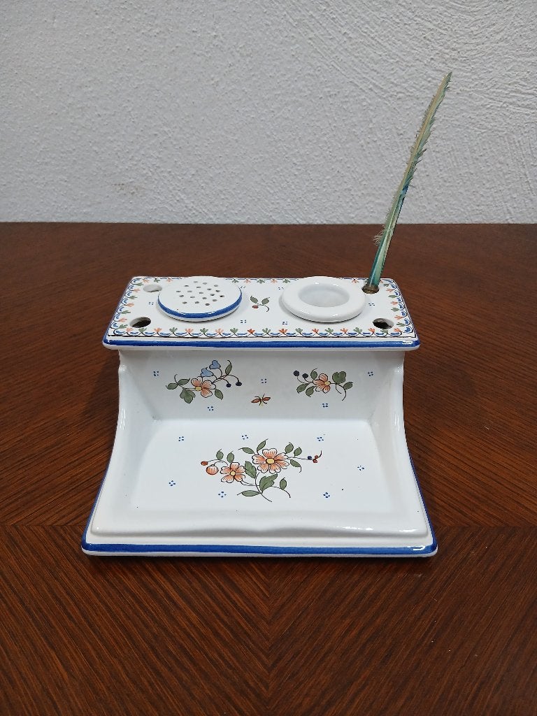 Prachtig Frans Faience Inktstel – Décor Rouen, Ophalen of Verzenden