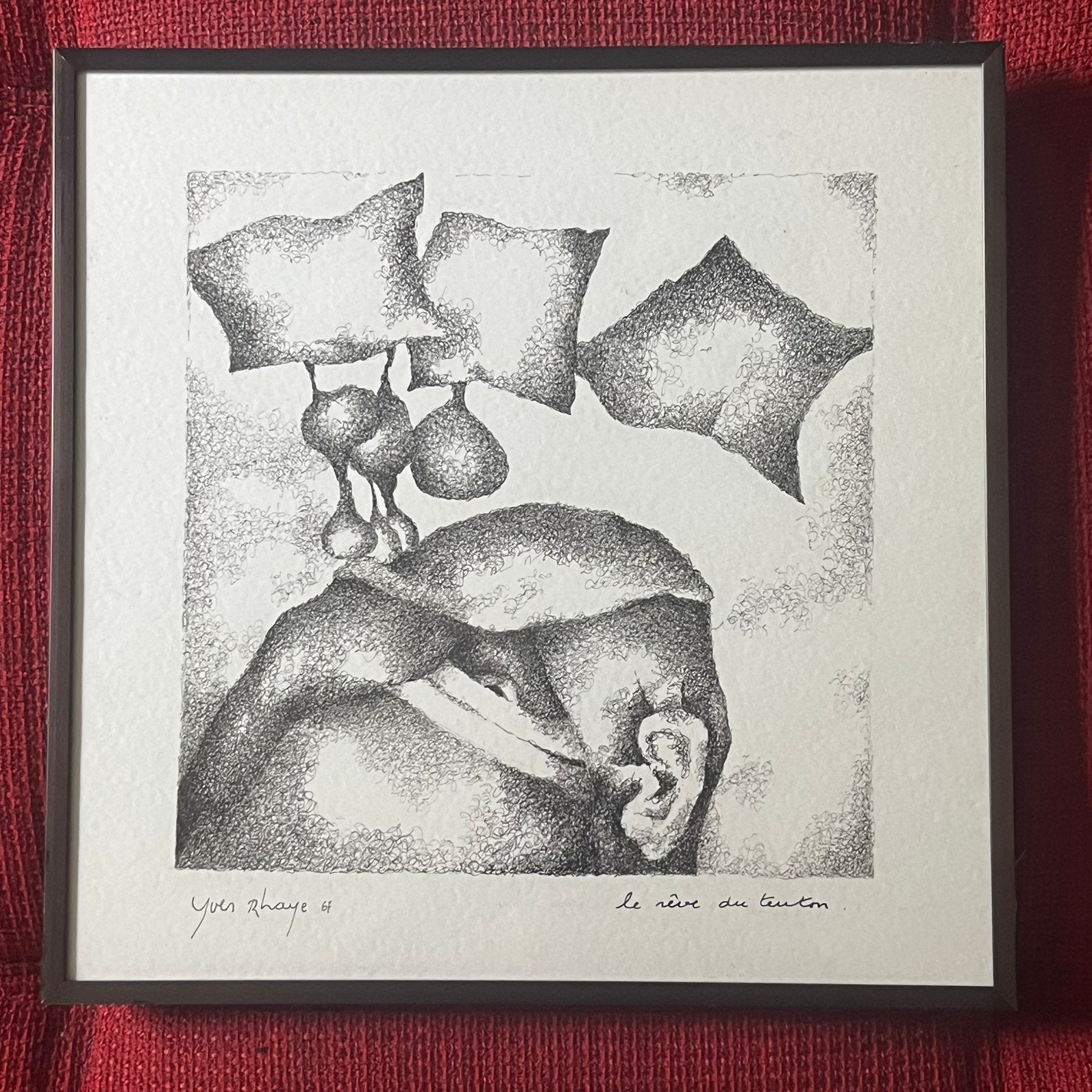 Yves Rhayé litho 1967 "le rêve du teuton", Ophalen of Verzenden