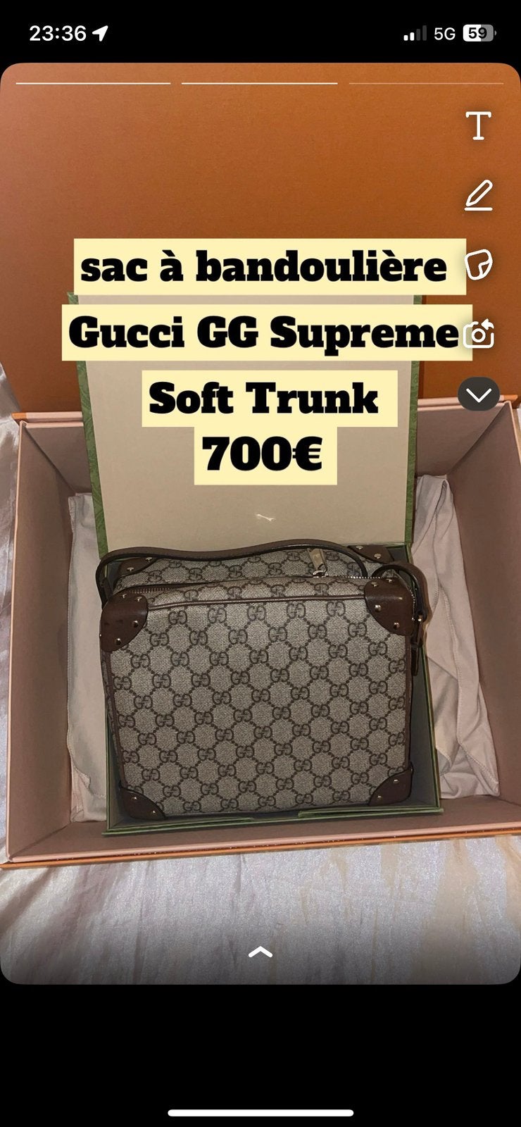 Sacoche gucci, Handtassen en Accessoires, Ophalen of Verzenden, Zo goed als nieuw