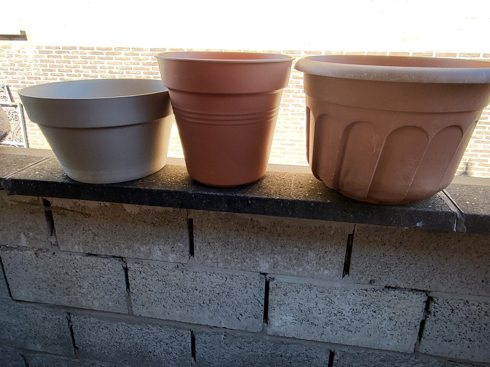 3bloempotten, Tuin en Terras, Ophalen, Kunststof