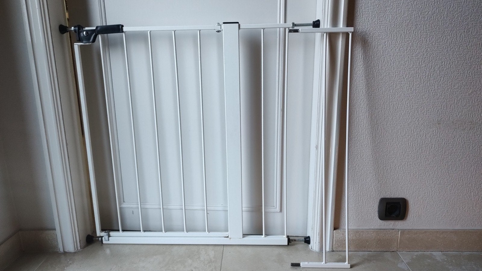 Porte d'escalier/porte avec extension, Enfants & Bébés, Enlèvement, Comme neuf, Métal ou Fer, Barrière de sécurité