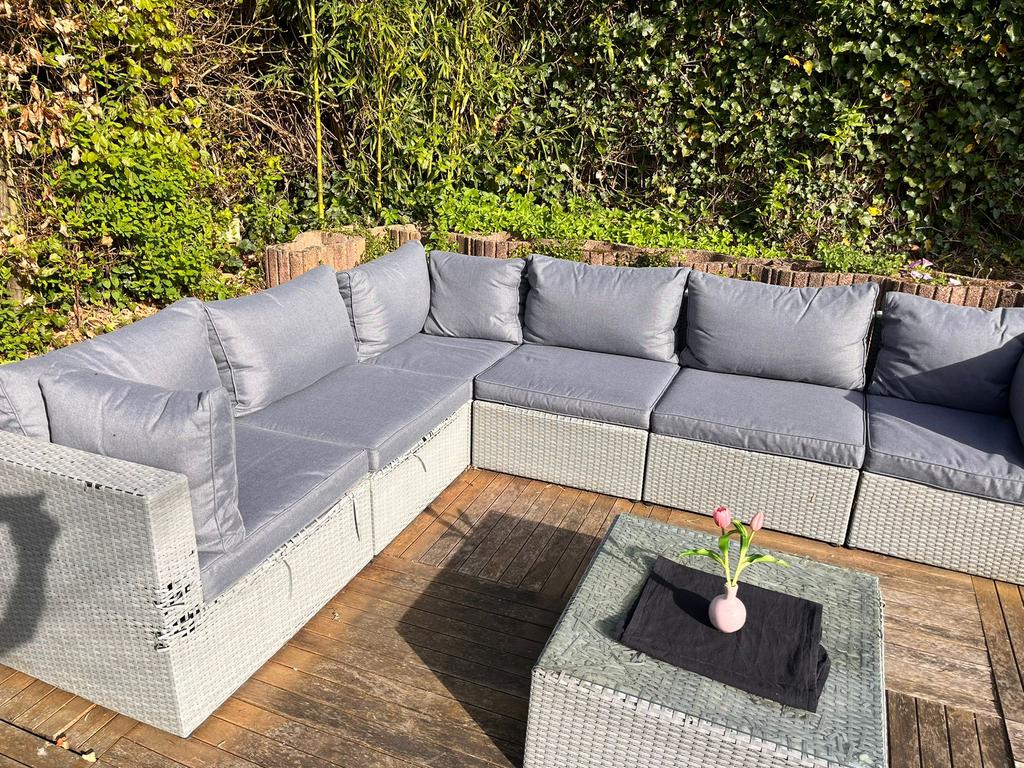 Ensemble de salon avec coussins, Banque, Synthétique, Enlèvement, Utilisé