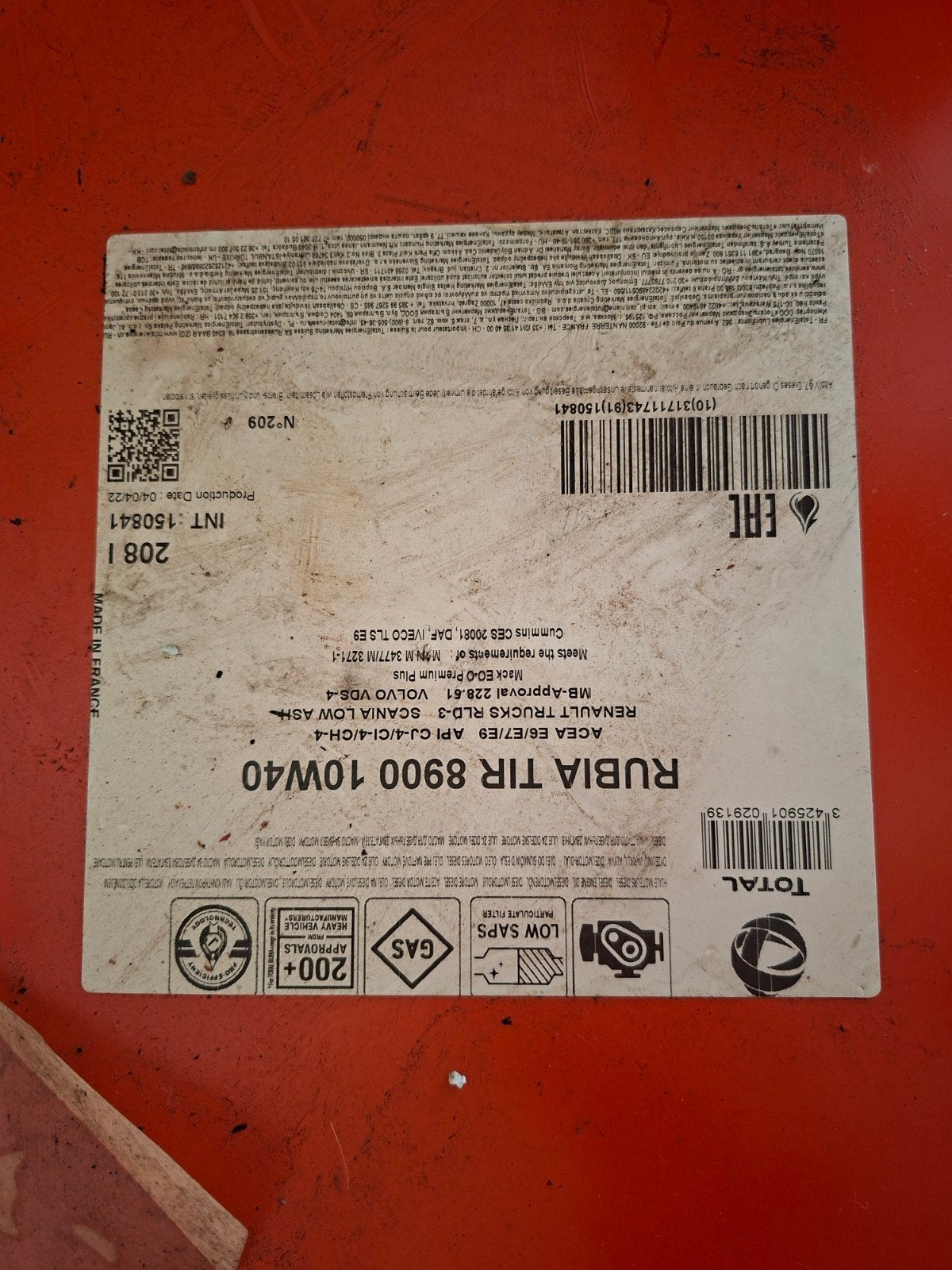 vat olie 10w40, Ophalen
