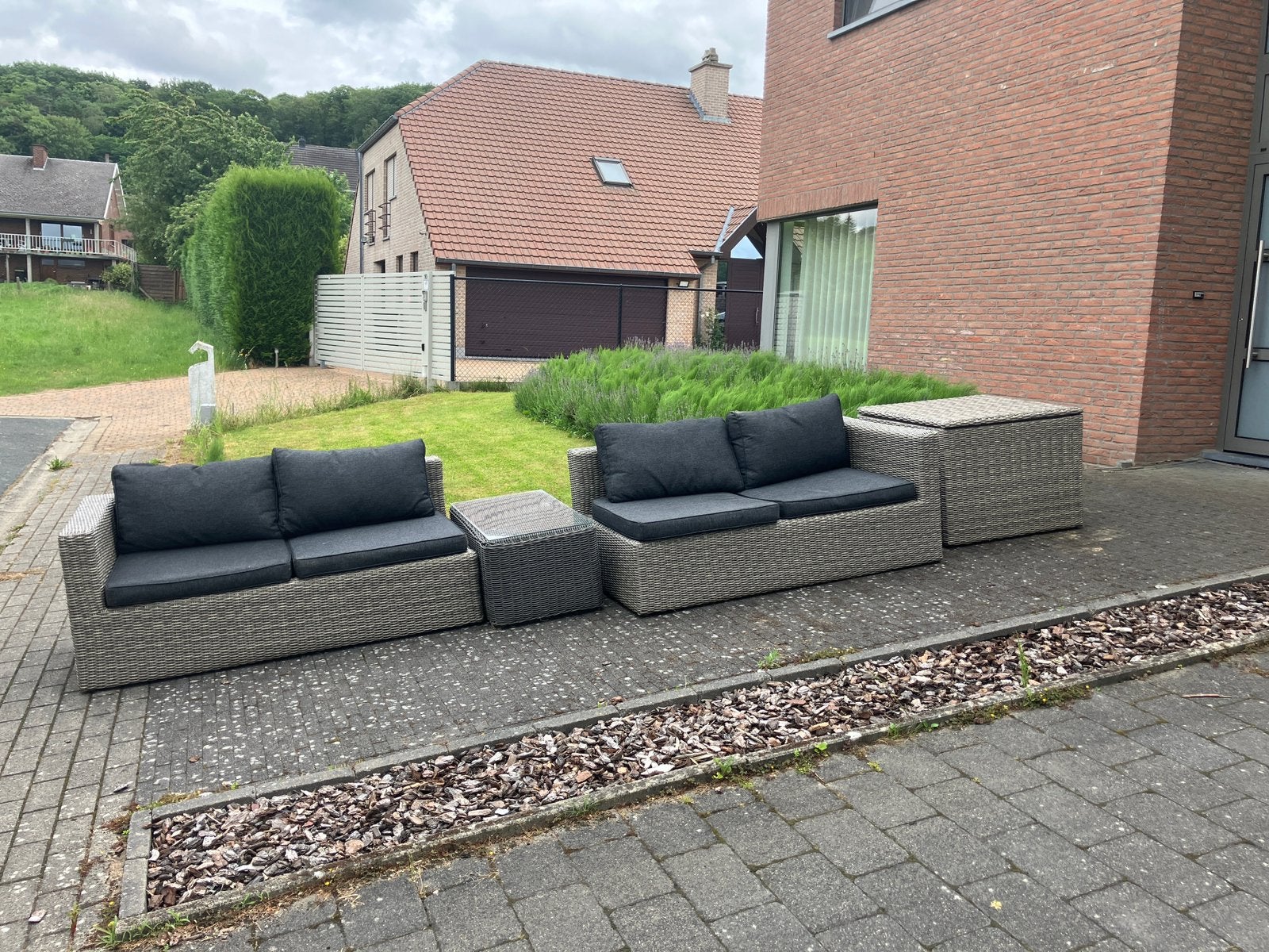 Tuin lounge zetels, Ophalen, 4 zitplaatsen, Gebruikt, Bank