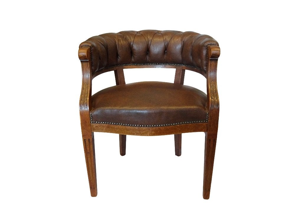Veilinghuis Oranje - Art Nouveau leren fauteuil, 20e eeuw, Ophalen