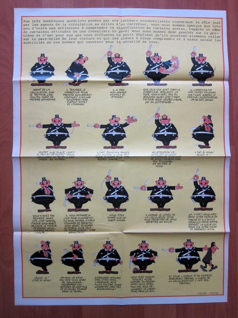 Poster double du Spirou 2083 Agent 212 + Auto (1978), Eén stripboek, Ophalen of Verzenden, Zo goed als nieuw, Cox