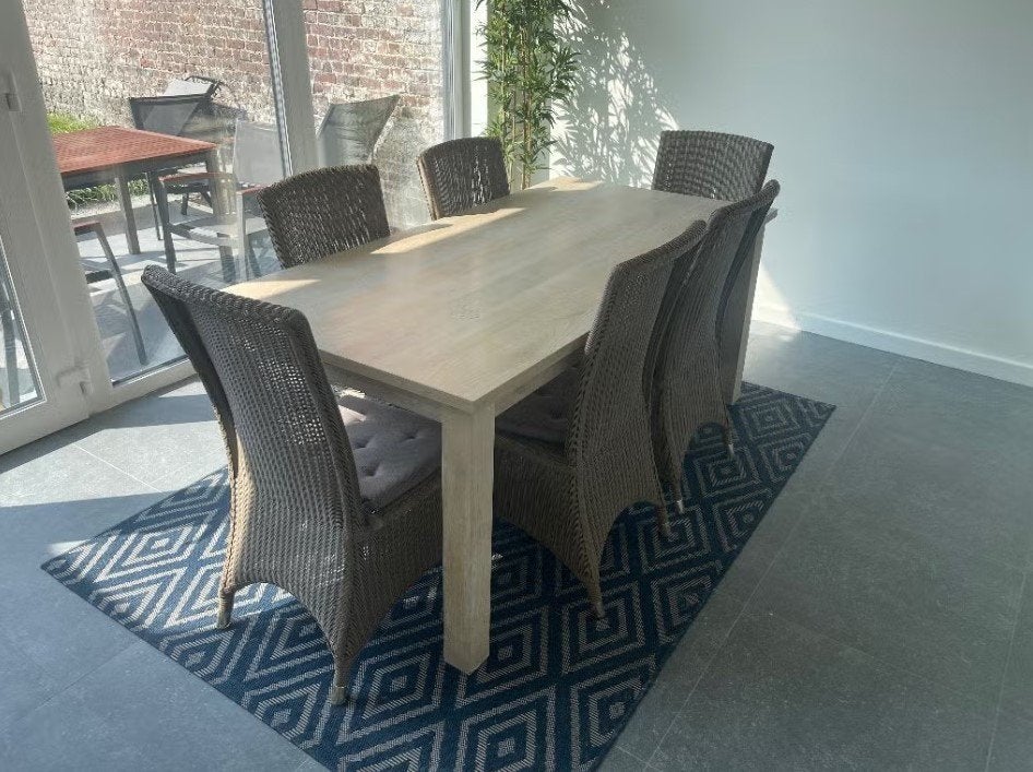 eettafel met 6 stoelen, Ophalen, Gebruikt, 50 tot 100 cm, Vijf personen of meer