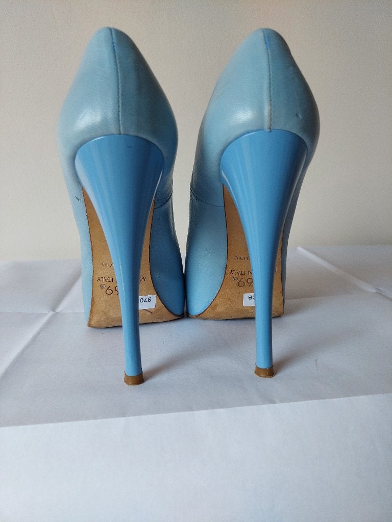 870B* 1969 sexy blauwe volledig leren pumps hoge hakken (36), Kleding | Dames, Pumps, Zo goed als nieuw, Verzenden, Blauw