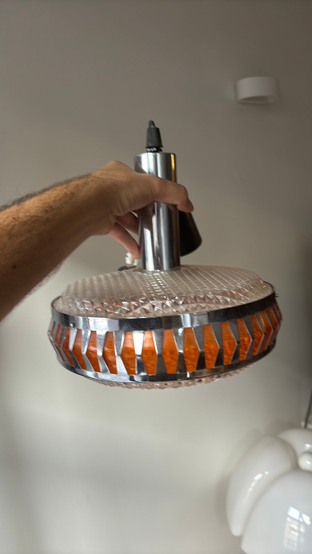 Vintage 70s space age lamp, Huis en Inrichting, Ophalen, Gebruikt