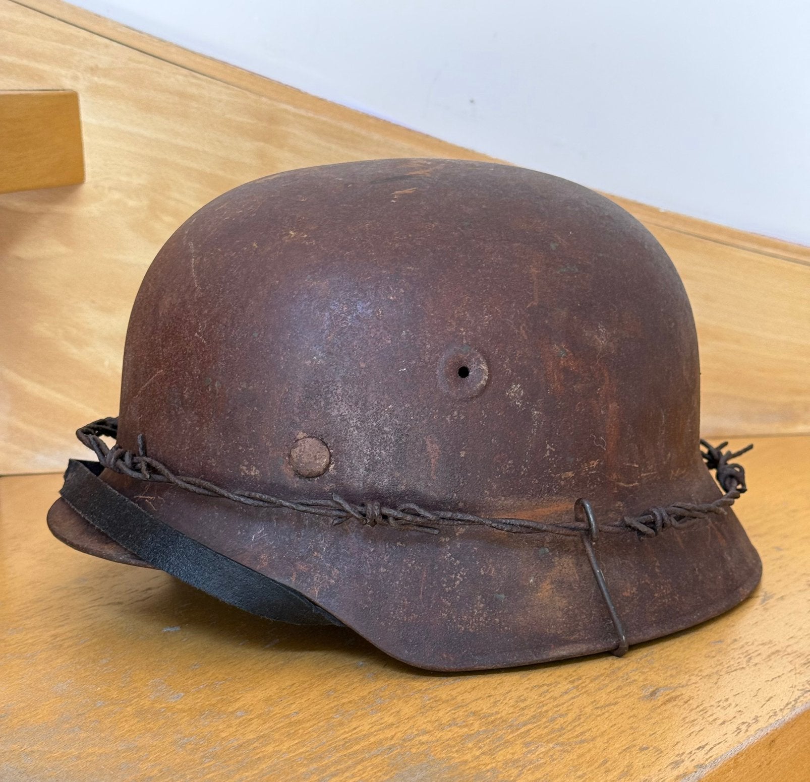 Duitse helm+wire, Verzamelen, Ophalen of Verzenden