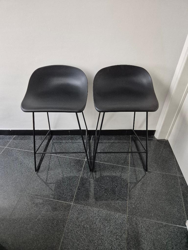 Set barkrukken (Zwart), Ophalen, Kunststof, Met voetsteun, 60 tot 90 cm
