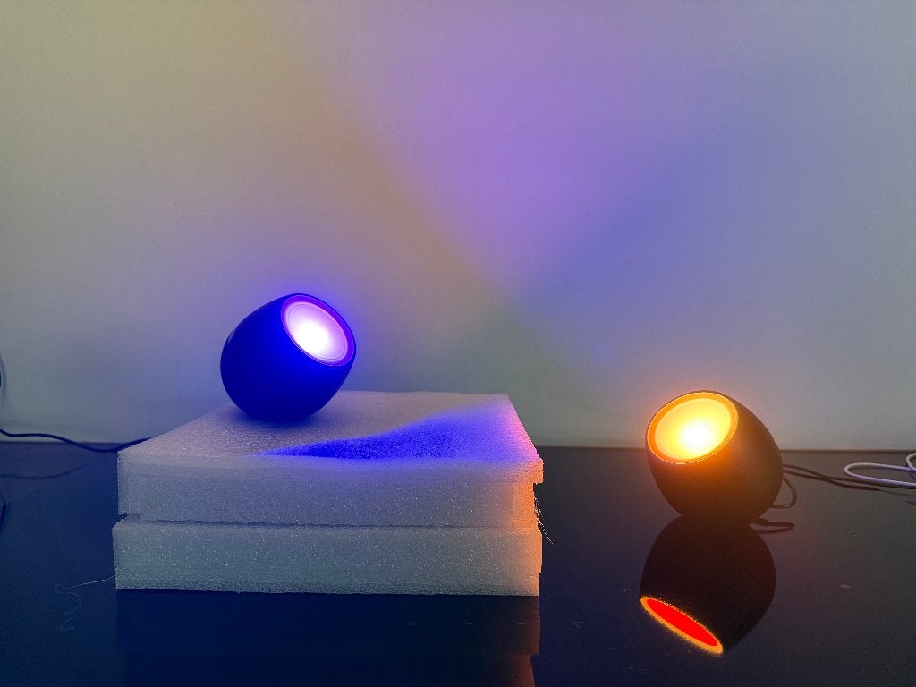 2x Philips LivingColors Mini LED lamp - als nieuw, Ophalen of Verzenden, Zo goed als nieuw, Zwart, Philips