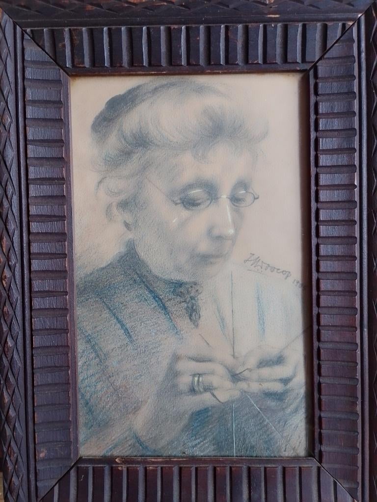 Jan Toorop  Tekening  Handwerkende Dame, Verzenden