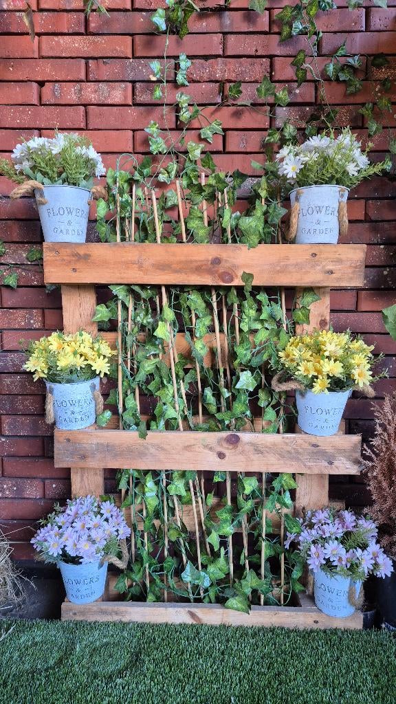 Vertical Garden Pallet Display – 6 Flower Pots, Enlèvement