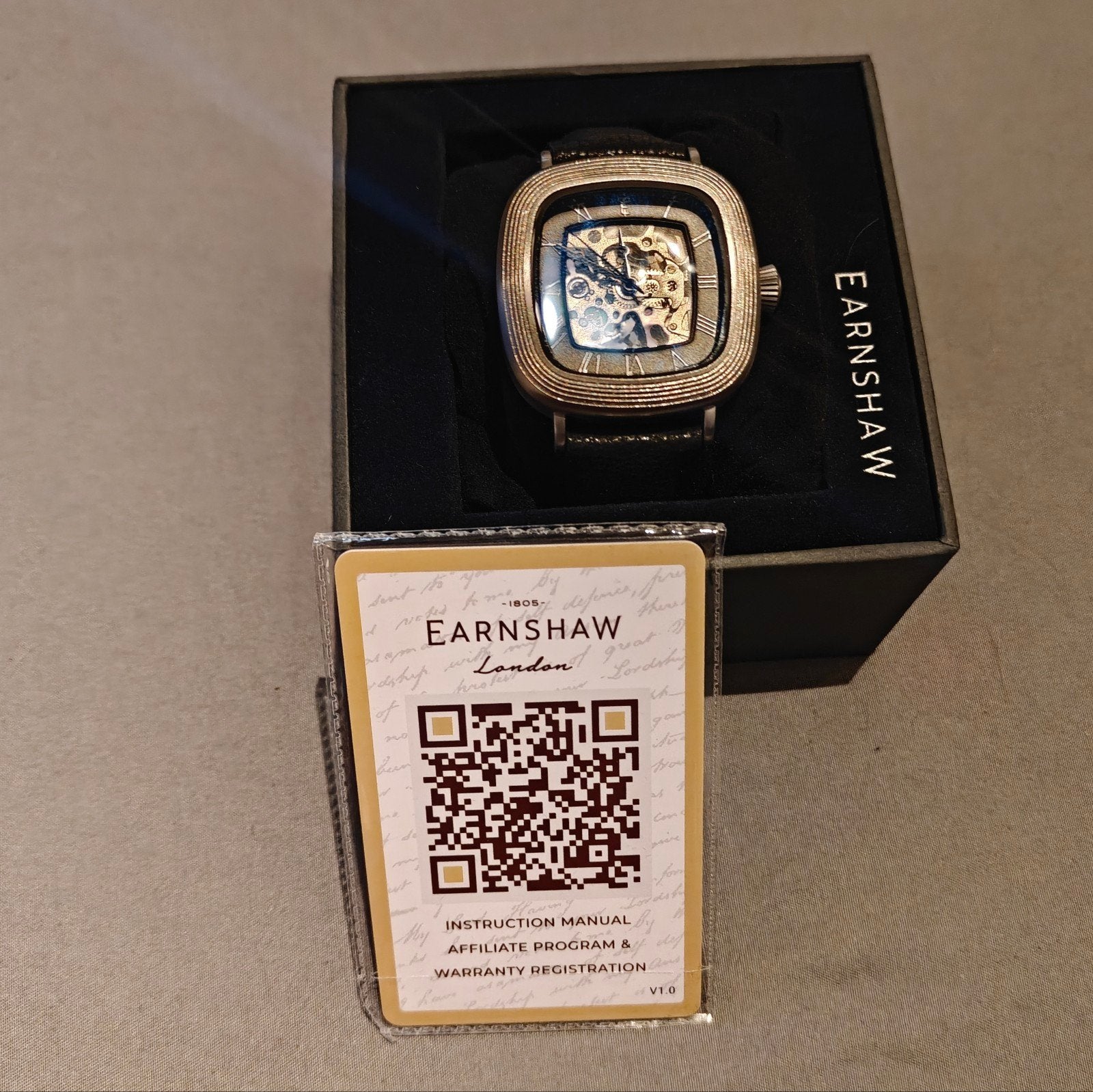 Thomas Earnshaw horloge, Handtassen en Accessoires, Horloges | Heren, Overige merken, Leer, Staal, Polshorloge