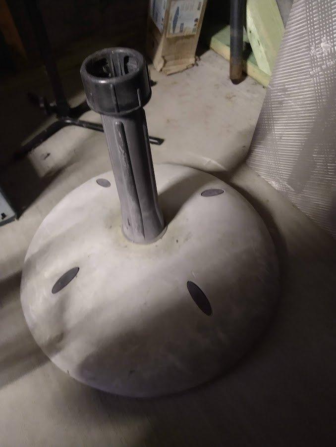 parasolvoet, Enlèvement, Utilisé, Base de parasol
